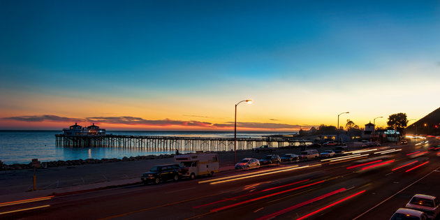 The ocean pier at night - Pepperdine University